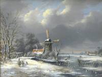 GE-359 Frederik  Johannes (?)   Janssen, Winterlandschaft mit Mühle