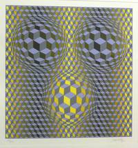 GR8016 Victor  Vasarely, „Rikka“  (Kinetische  abstrakte  Komposition  - Op  Art)