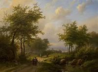 GE4006 Johann  Bernhard   Klombeck, Ideale  Landschaft  mit   Spazierenden