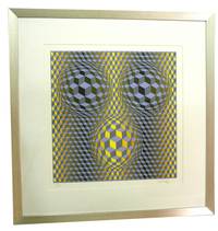 GR8016 Victor  Vasarely, „Rikka“  (Kinetische  abstrakte  Komposition  - Op  Art)