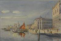 GE4056 Karl  Lange, Venedig - Ansicht  mit Dogenpalast  und  Santa  Maria  della  Salute