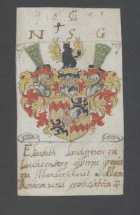 VE6053 Vier  kolorierte   Barock - Wappen - Tuschzeichnungen