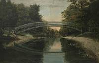 GE4034 Ernst  Döll, Die   Gusseiserne  Bogenbrücke   über  die  Werra  im  Schloßpark  zu  Meiningen