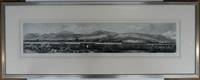 GR8021 Panorama der Vogesen mit der Eisenbahnlinie Straßburg - Basel (Lithographie)